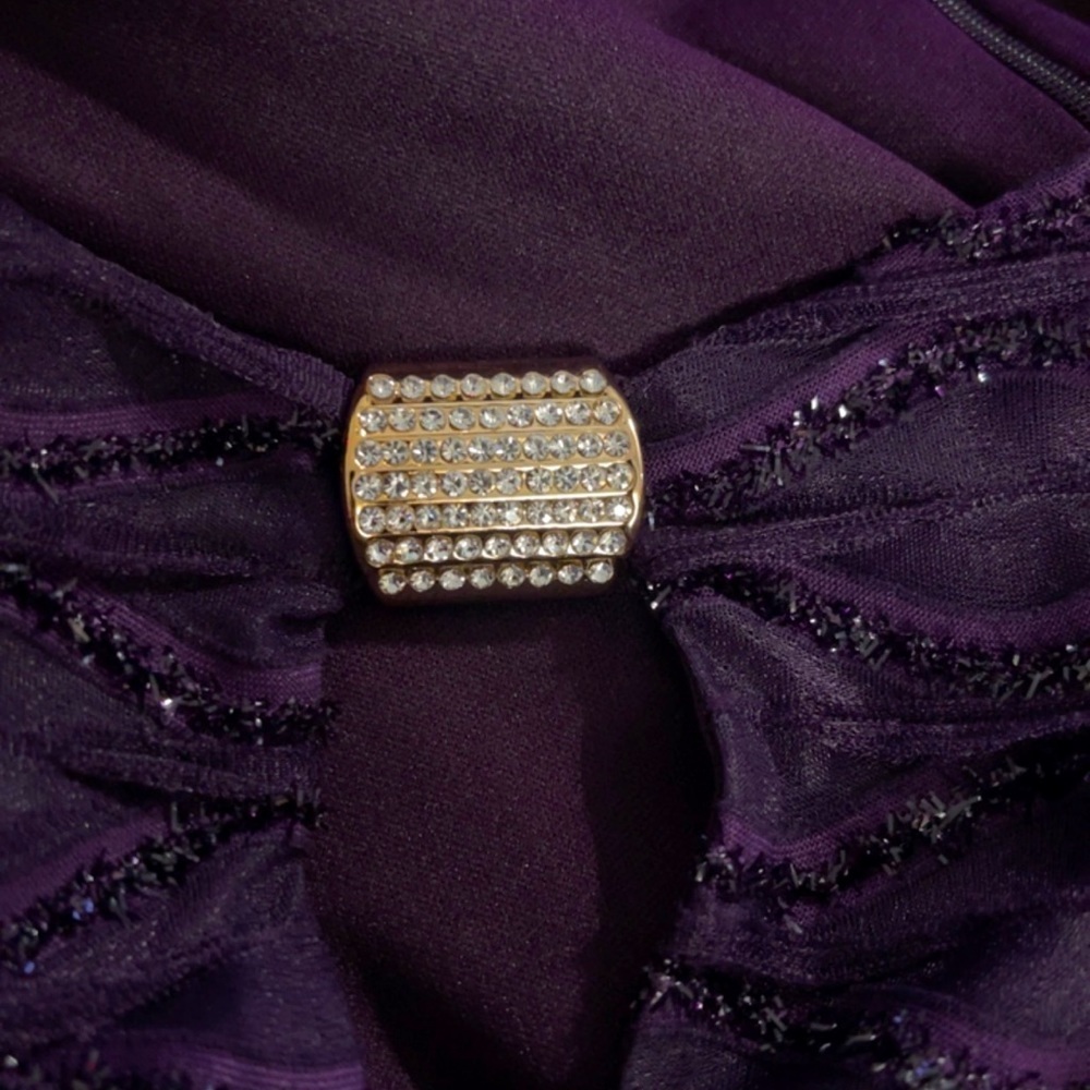 Women’s Formal Dress Size 10, 14 CONNECTED APPAREL Purple Cape-sleeve Short NWT - Picture 8 of 8